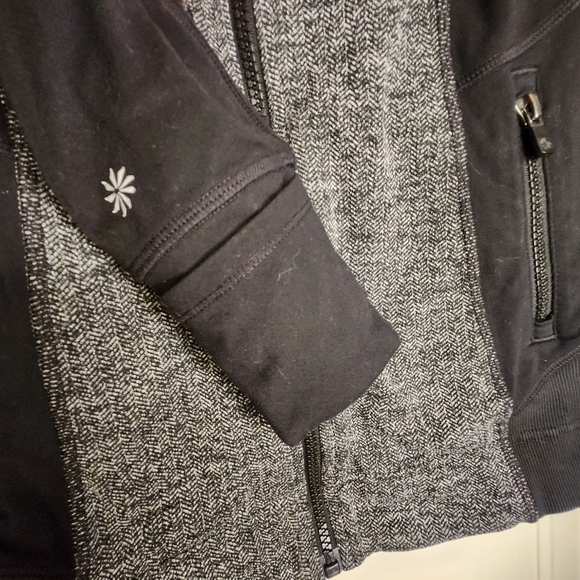 ATHLETA GIRL DREAM TEAM WARM UP ACTIVEWEAR JACKET FULL ZIP sz 12 Black grey EUC - Picture 5 of 11